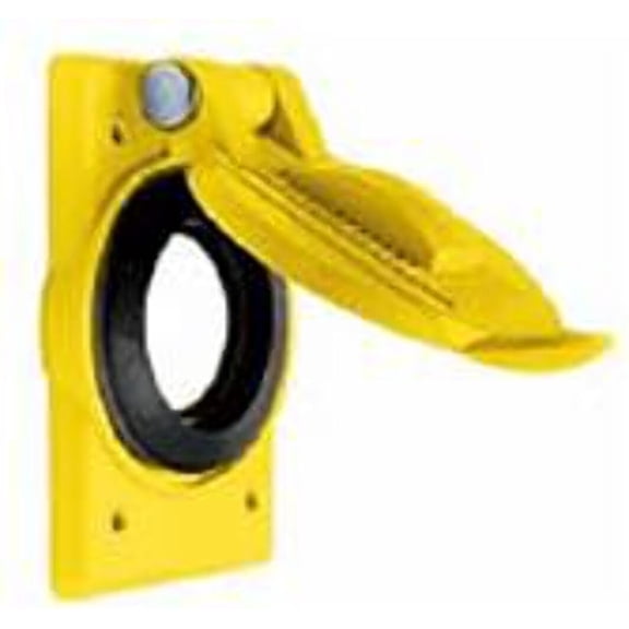 Wallplates and Boxes, Weatherproof Covers, 1-Gang, 1) 1.60" Opening, Standard Size, Yellow Polycarbonate CA2