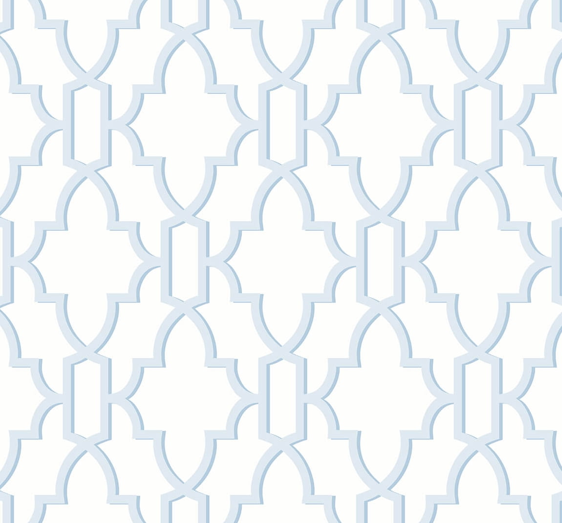 Hampton Blue Coastal Lattice Geometric Peel and Stick Wallpaper