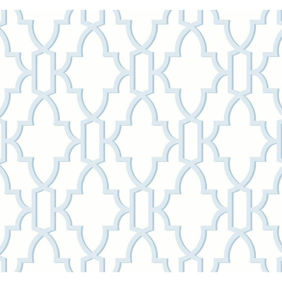 Wallquest, Inc. Luxe Haven Coastal Lattice Peel and Stick Wallpaper Hampton Blue