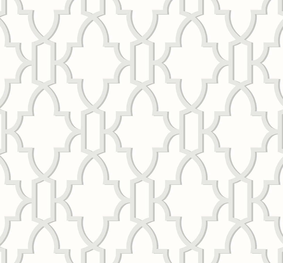 Wallquest, Inc. Luxe Haven Coastal Lattice Peel and Stick Wallpaper Harbor Mist