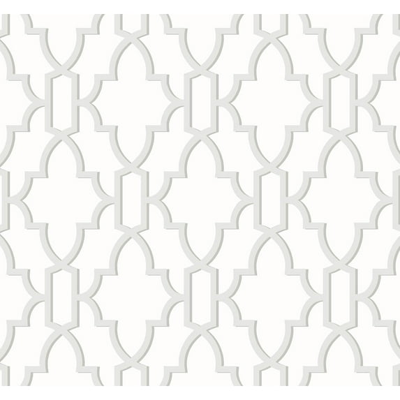 Wallquest, Inc. Luxe Haven Coastal Lattice Peel and Stick Wallpaper Harbor Mist
