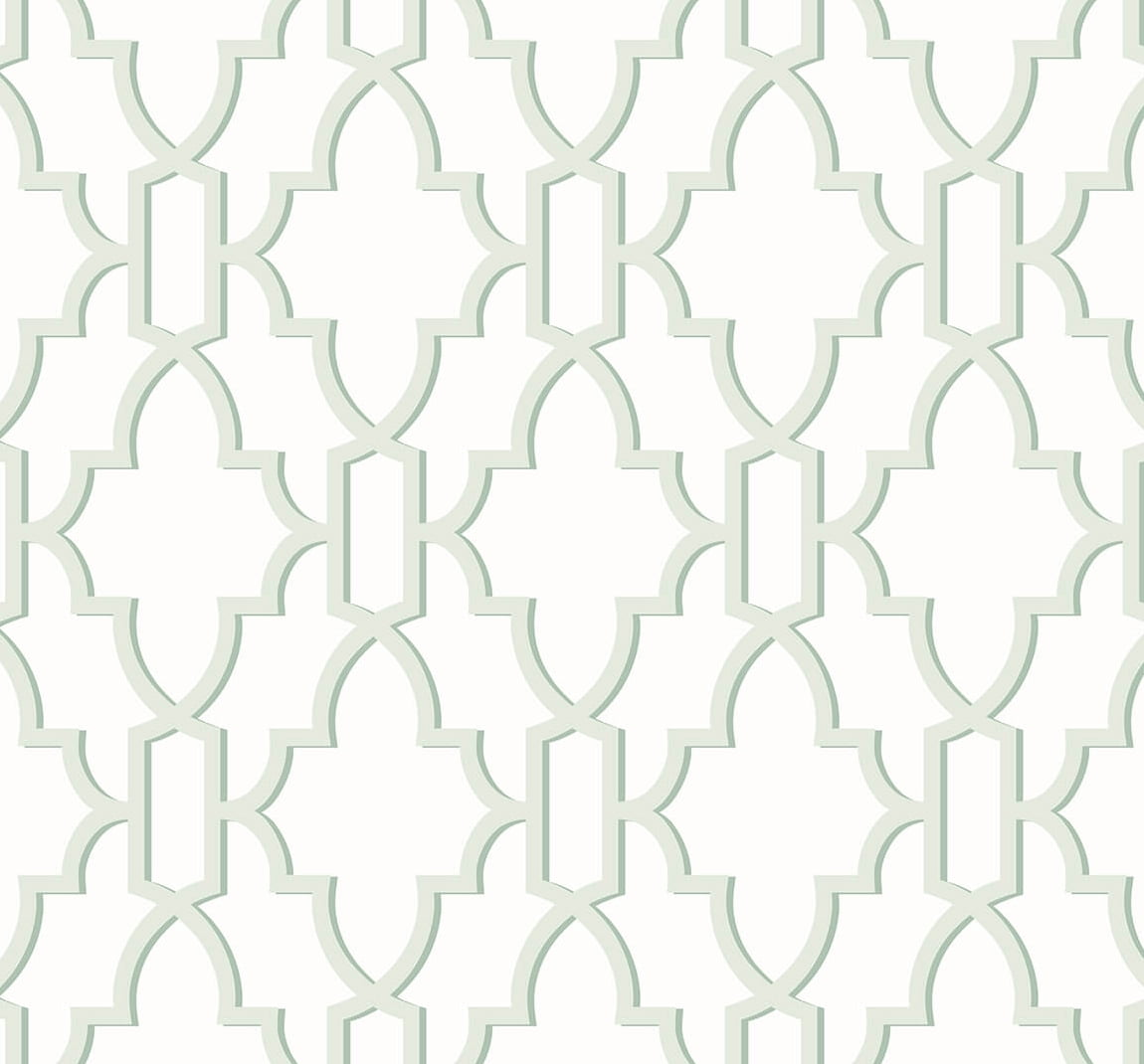 Wallquest, Inc. Luxe Haven Coastal Lattice Peel and Stick Wallpaper Seaglass