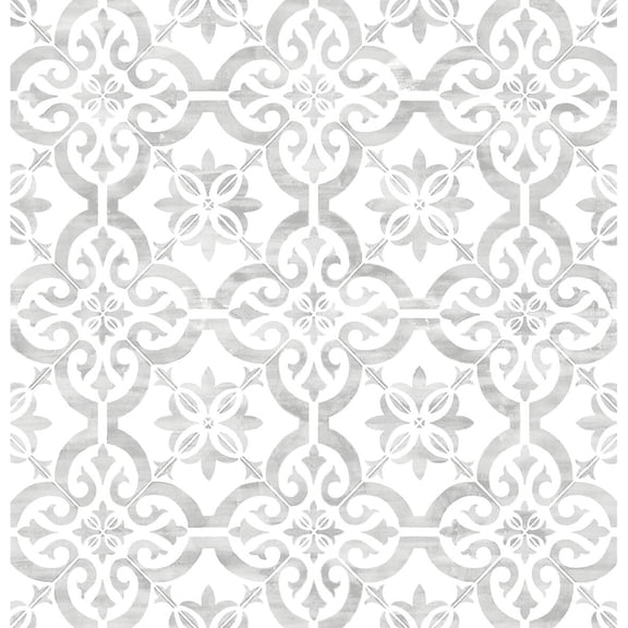 Wallquest, Inc. Luxe Haven Porto Tile Peel and Stick Wallpaper Harbor Mist