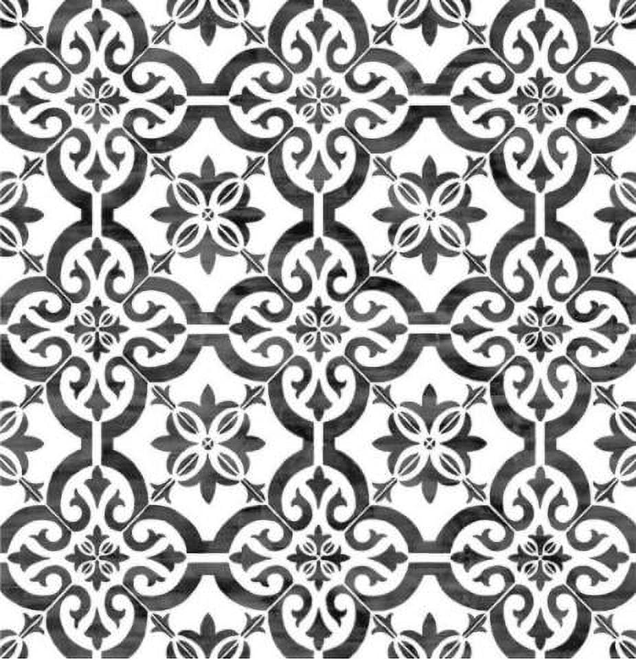 Wallquest, Inc. Luxe Haven Porto Tile Peel and Stick Wallpaper Onyx