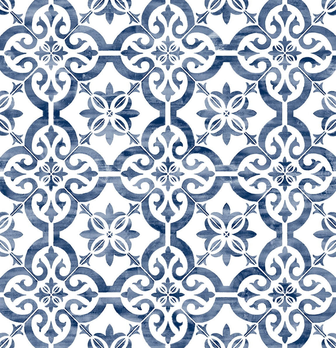 Wallquest, Inc. Luxe Haven Porto Tile Peel and Stick Wallpaper Riviera Blue