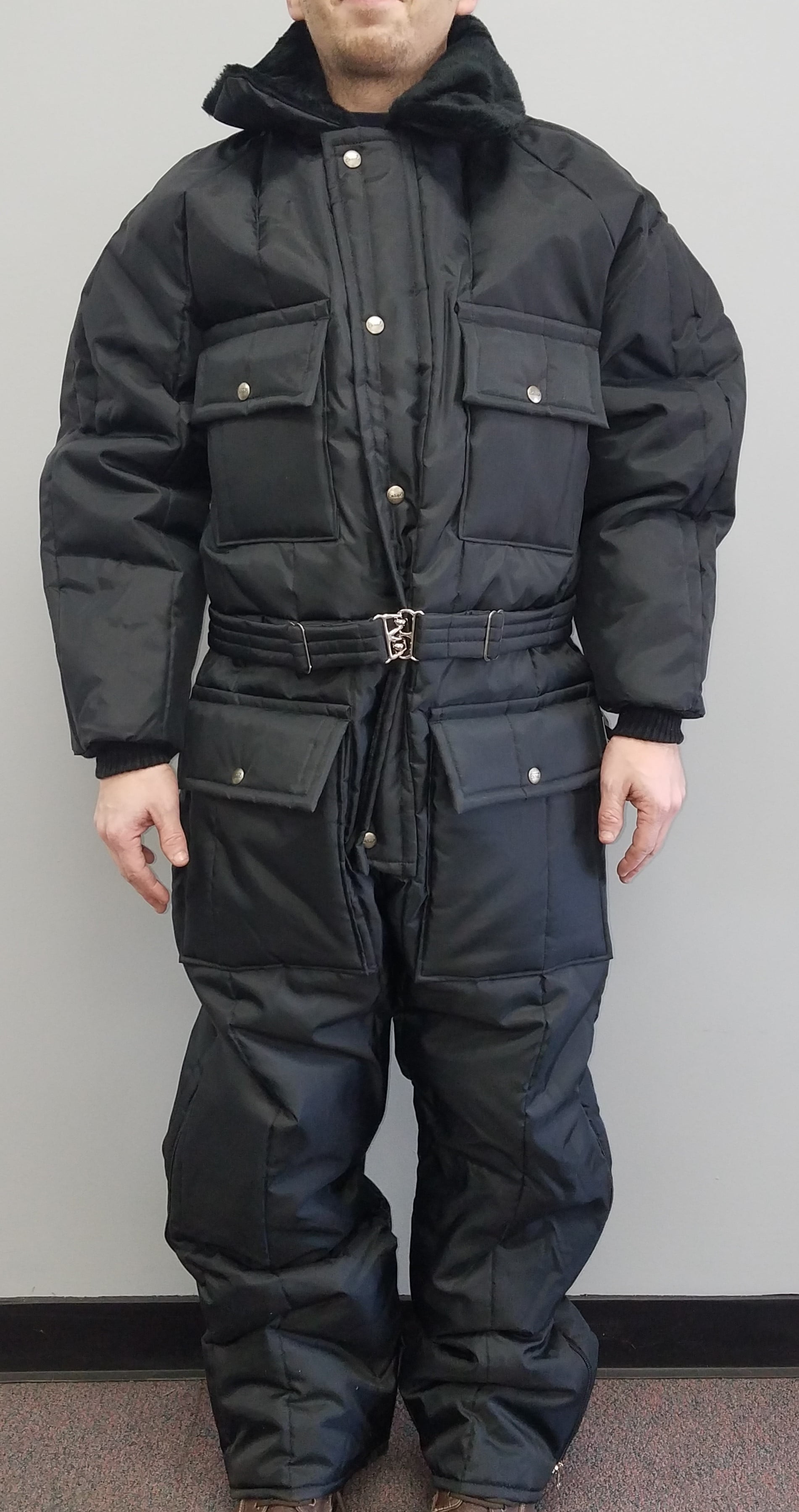 79016, Men's One Piece Snowsuit 1 Piece Snow Suit Winter Snowmobile Hunting  - Black, X-Large