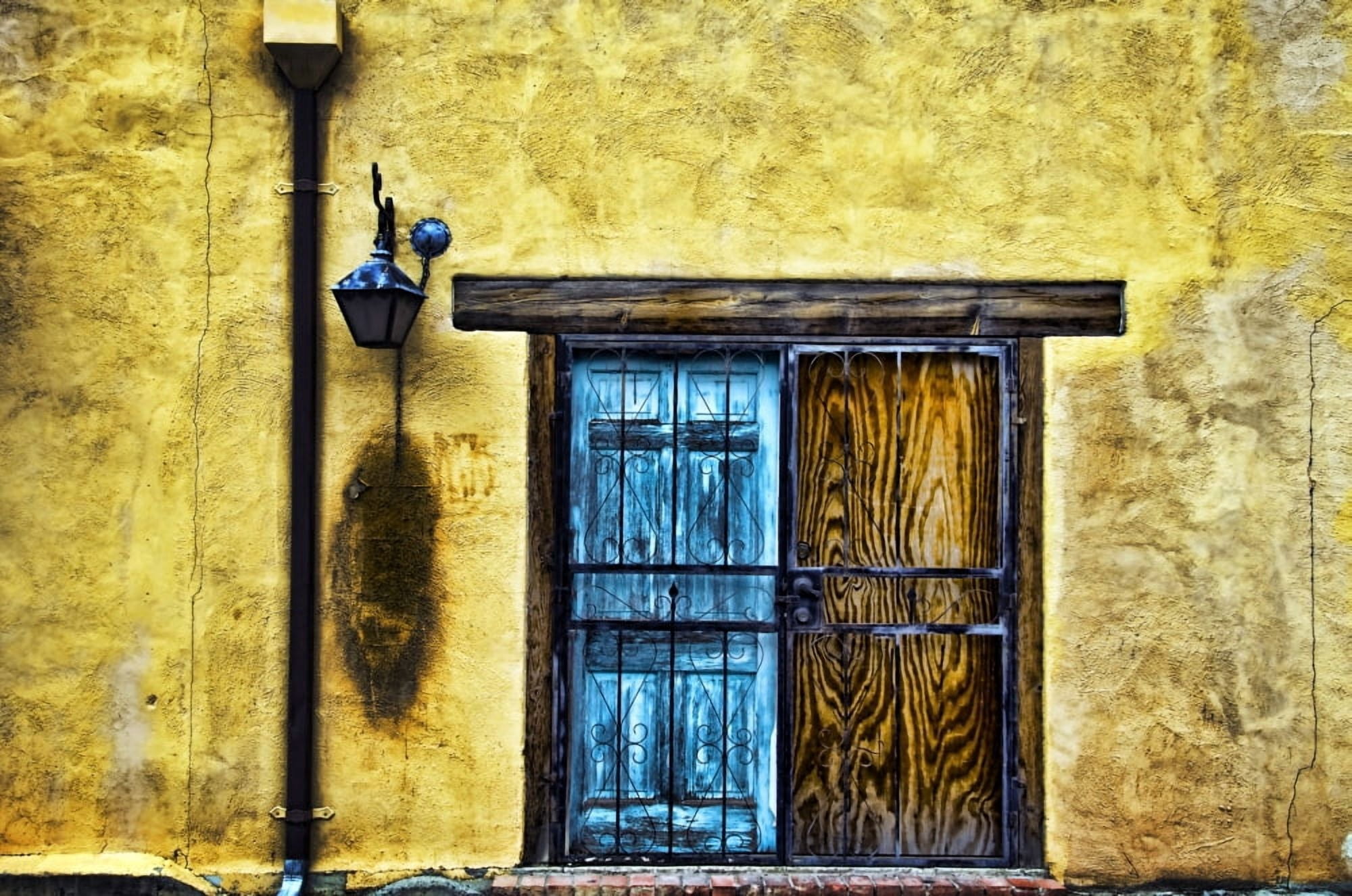 Walls And Details Ii New Mexico Details Of Colorful Wooden Doorway And Wall Canvas Art - Ray Laskowitz Design Pics (34 x 22)