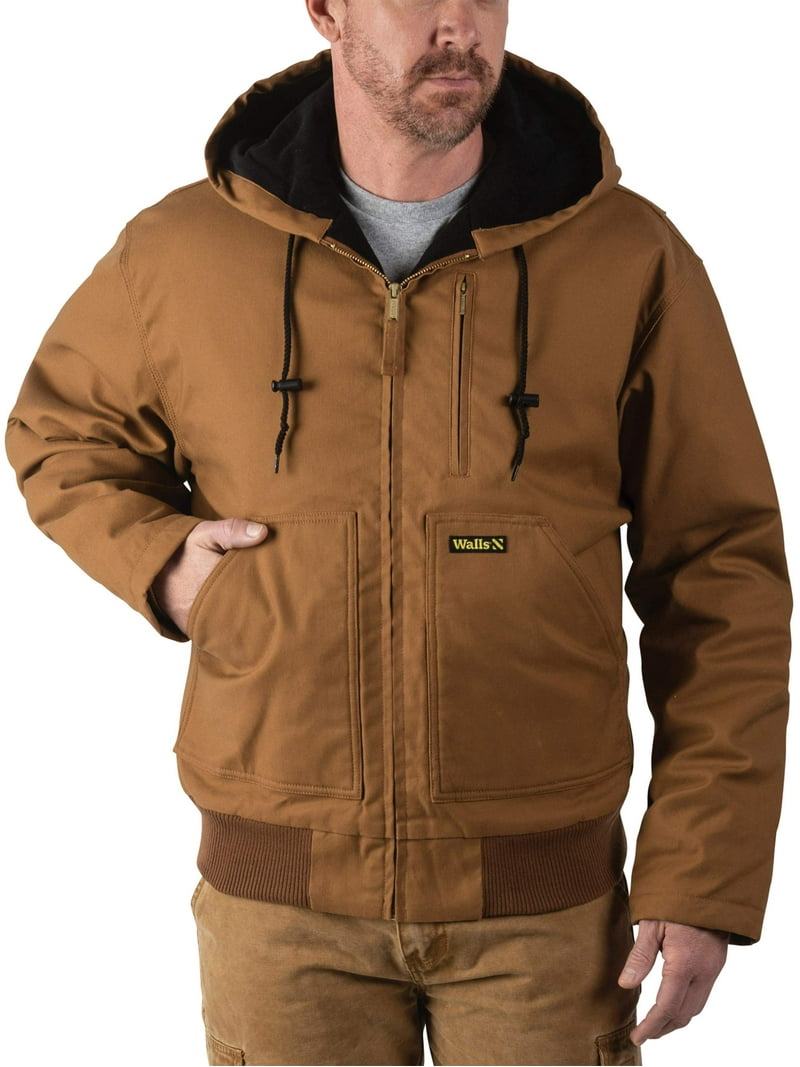 Walls Workwear Men's Insulated Flex Duck Hooded Jacket with DWR