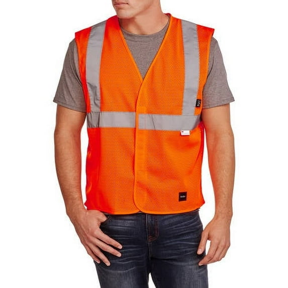 Walls Men's Safety Vest ANSI 2 High Visibility Mesh Vest: Orange