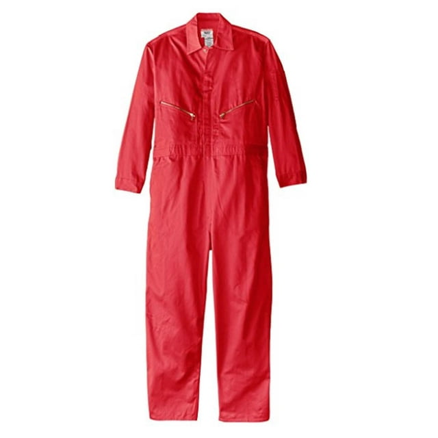 Walls Mens Safety Red 50 Regular Long Sleeve Twill Coverall