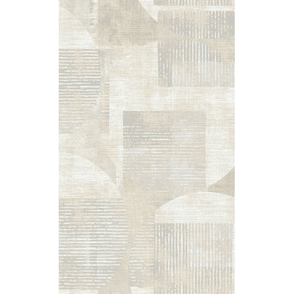 Walls Republic Beige Geometric Cirles and Stripes Wallpaper R8183