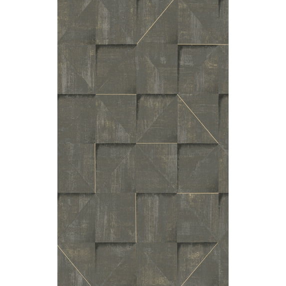 Walls Republic Walnut Geometric Tiles Wallpaper R8190