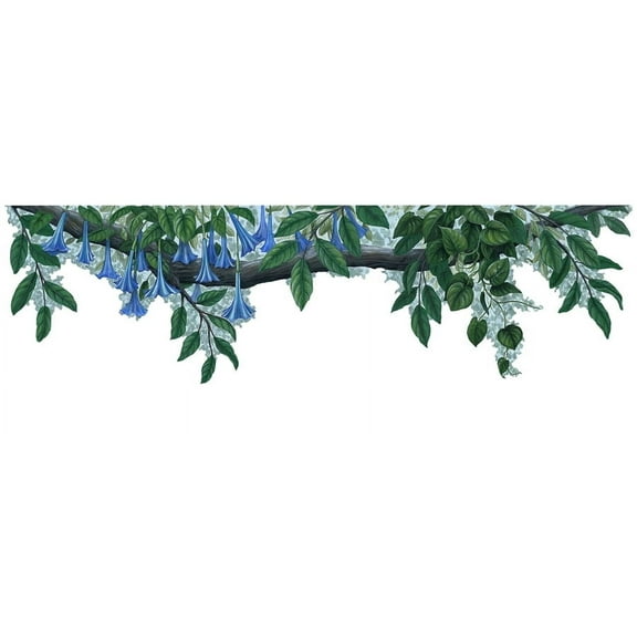 Walls of the Wild Blue Flower Border Wall Decal Sticker