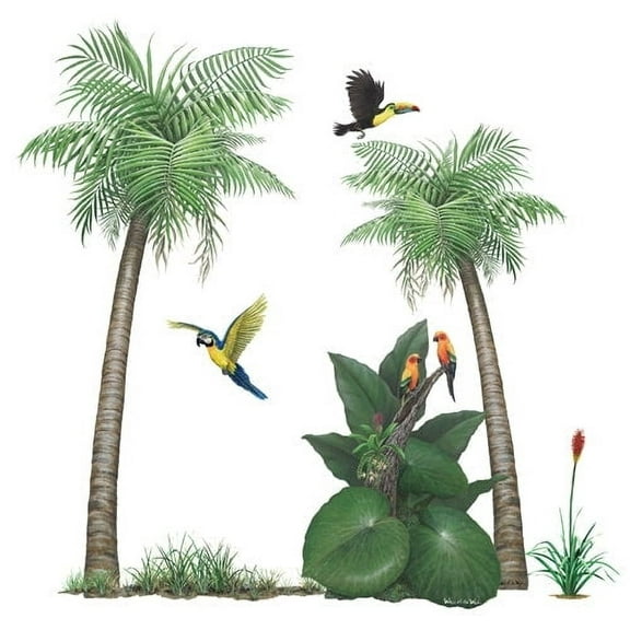 Walls of the Wild Palm Tree Tropical Bird Sticker Murals Collection