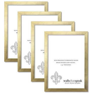 WallsThatSpeak 10x13 Gold Picture Frame for Puzzles Posters Photos or Artwork, Set of 4