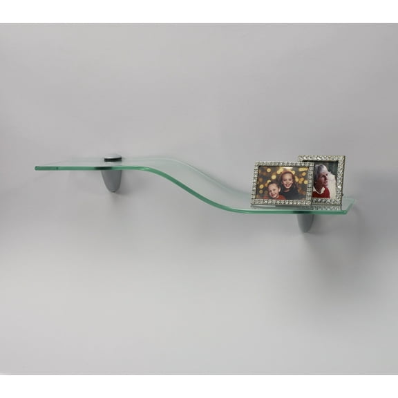 Wallscapes 6" x 18" Clear Mini Wave Shelf Kit