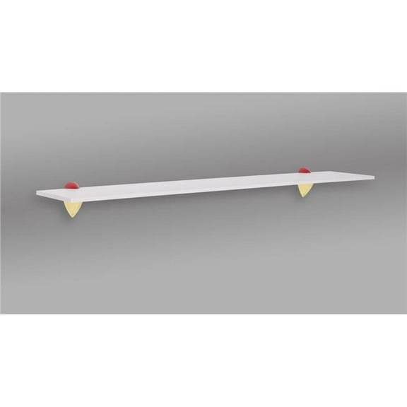 Wallscapes HSJKIT736YERD 36 in. Jazzy Shelf, Yellow, Red & White