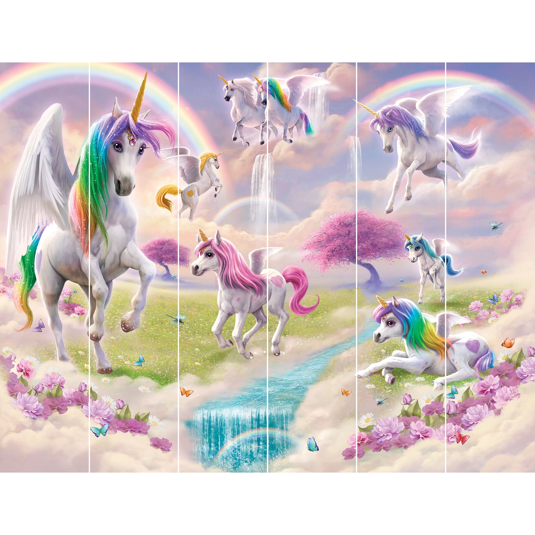 Magical Pink and White Unicorn Wall Mural