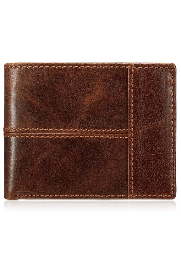 Walltes For Men,Genuine Leather Walltes, Men's Classic Vintage Brown Genuine Premium Leather Handmade Bifold Zipper Card Wallet