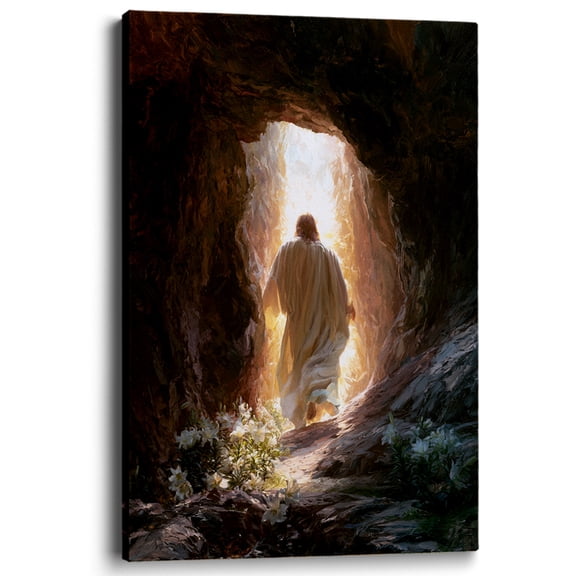 Wallume Store Christian Faith Jesus Empty Tomb Canvas Art Gallery Wrapped - Living Room 12*8 inch