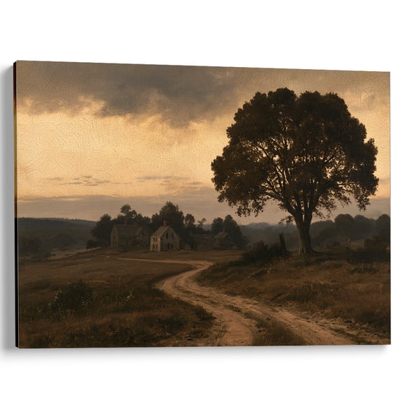 Wallume Store French Countryside Oak Tree Canvas Wall Art Living Room Decor 12x8 inch