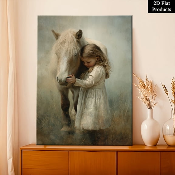 Wallume Store Girl & Pony Bond Canvas Wall Art - Affordable Cozy Home Decor