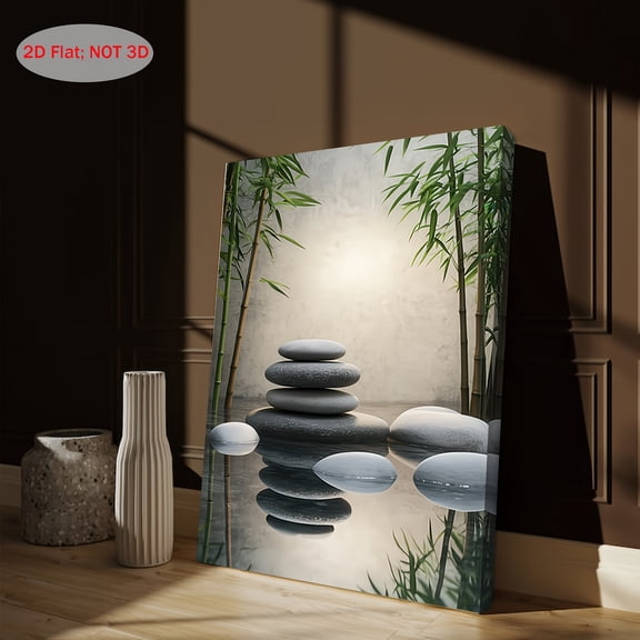 Wallume Store Zen Stacked Stones Canvas Wall Art - Affordable Stylish Calm Home Decor