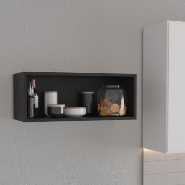 Wally 30" Wide X 12"H Open Wall Cabinet,Wall Shelf,Storage Cabinet,Cube Shelf Bedroom,Office,Living Room,Garage,Black Particle Board Furniture Primary Living Space Cabinets