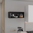 thumbnail image 1 of Wally 30" Wide x 12"H  Wall Cabinet Black Engineered Wood Dark Wengue, 1 of 7