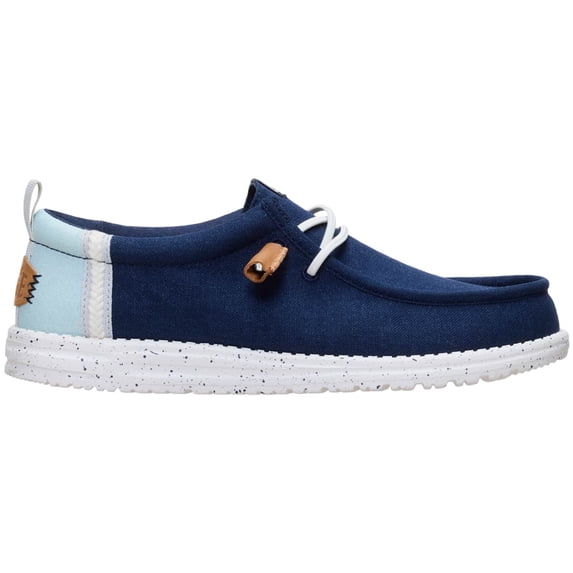 HEYDUDE Mens Wally Craft Linen Slip-On Loafers Navy Blazer/Multi, 11