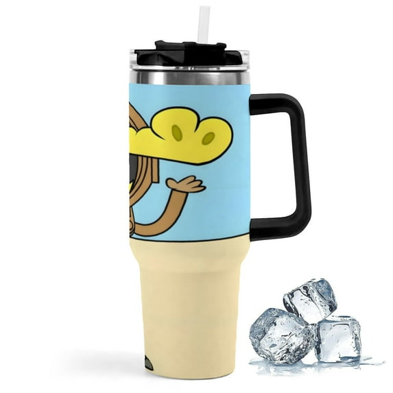 Wally Gator-theme Insulated Stainless Steel Tumbler with Handle Gifts For Family Friends Fans and Straw Fits in Standard Cup Holder 40 OZ