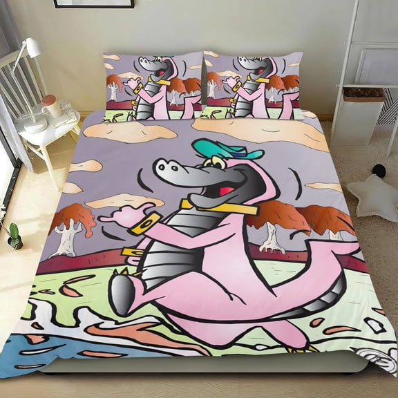 Wally Gator-themed Bed Sheet Set Three Piece Set Comfortable And Skin Friendly Unique Design Home Decor Gifts For Family Friends fans54''x79''135cm*200cm