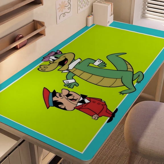 Wally Gator-themed extra-large Non-Slip Base leather Desk Table matversatile for computer desks, dining tables, and more.12"x24"(30X60cm