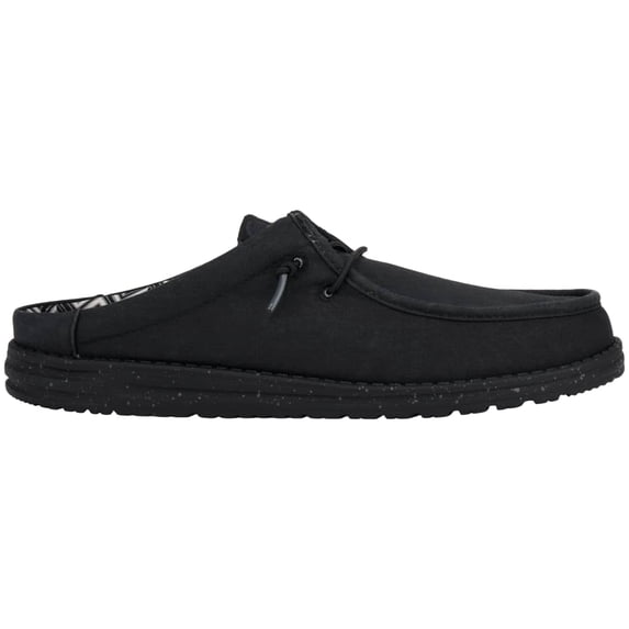 HEYDUDE Wally Slip Stretch Canvas , Black, 10