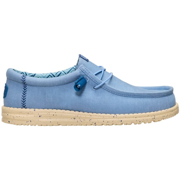 HEYDUDE Men Wally Stretch Canvas , Faded Denim/Boulder Tan, 8