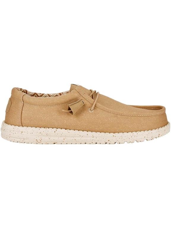 Men Wally Stretch Canvas Slip-On Moccasins Tan, 14