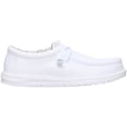 thumbnail image 1 of HEYDUDE Men Wally Stretch Canvas Slip-On Moccasins White/White, 11, 1 of 7
