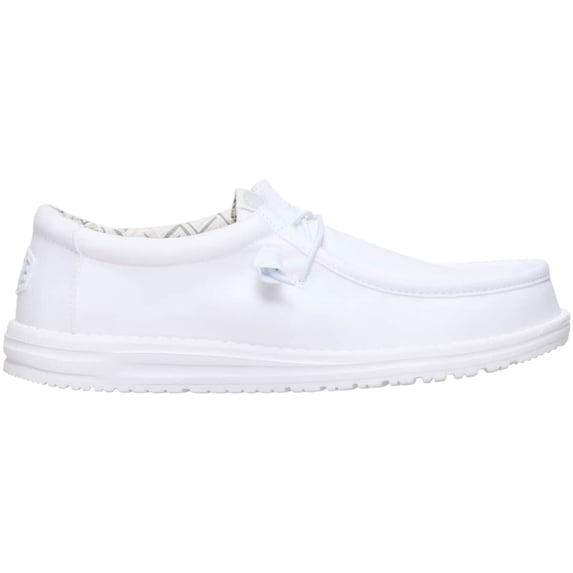 HEYDUDE Men Wally Stretch Canvas Slip-On Moccasins White/White, 11