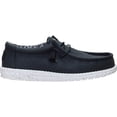 thumbnail image 1 of HEYDUDE Men Wally Stretch Canvas Wide , Black/White, 9, 1 of 6