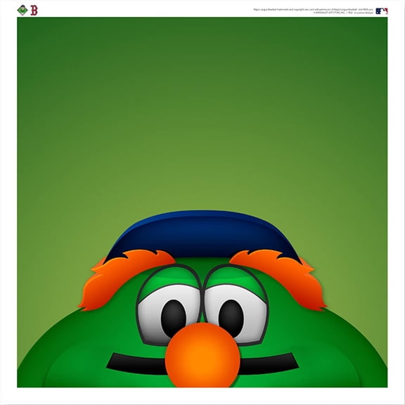 Wally The Green Monster Boston Red Sox 12'' x 12'' Minimalist Mascot Poster Print