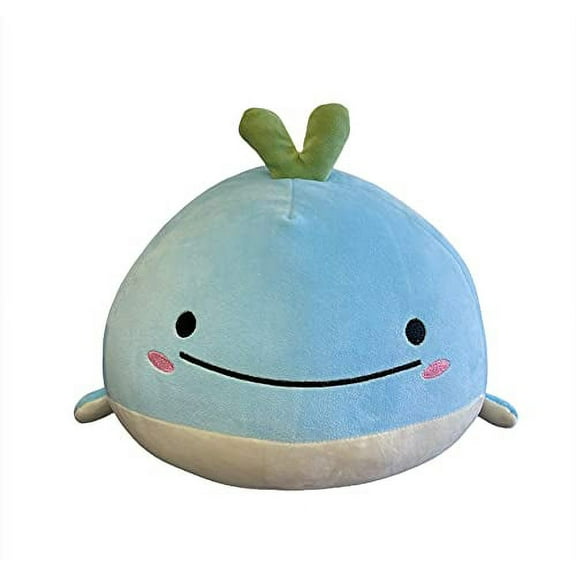 Wally The Whale Blue Squish Plush Pet - Cute Large Squishie Stuffed Animal for Kawaii Room Decor - Snuggaboos Original Super Soft Plushie Pillow Toy - 8 Inch