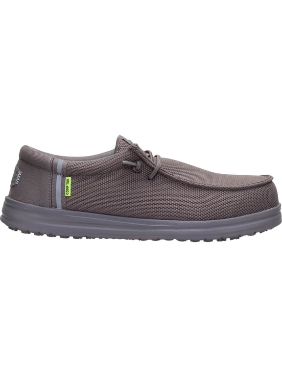 Mens Wally Work Comp Toe Slip-On Loafers Grey, 15