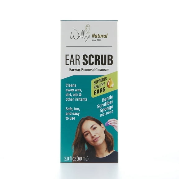 Wally's Natural Adult Ear Cleansing Scrub with Soft-Tipped Scrubber, 2 fl oz, Pack of 1