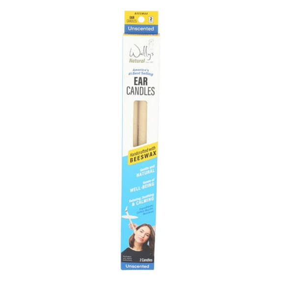 Wally’s Natural Unscented Beeswax Ear Candles, 2 Pack