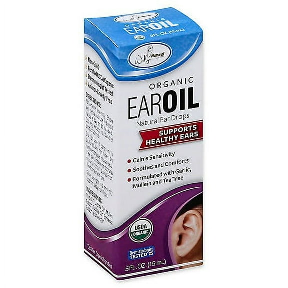 Wally's Natural Organic Ear Oil Drops Support Healthy Ears 0.5 oz, 3-Pack