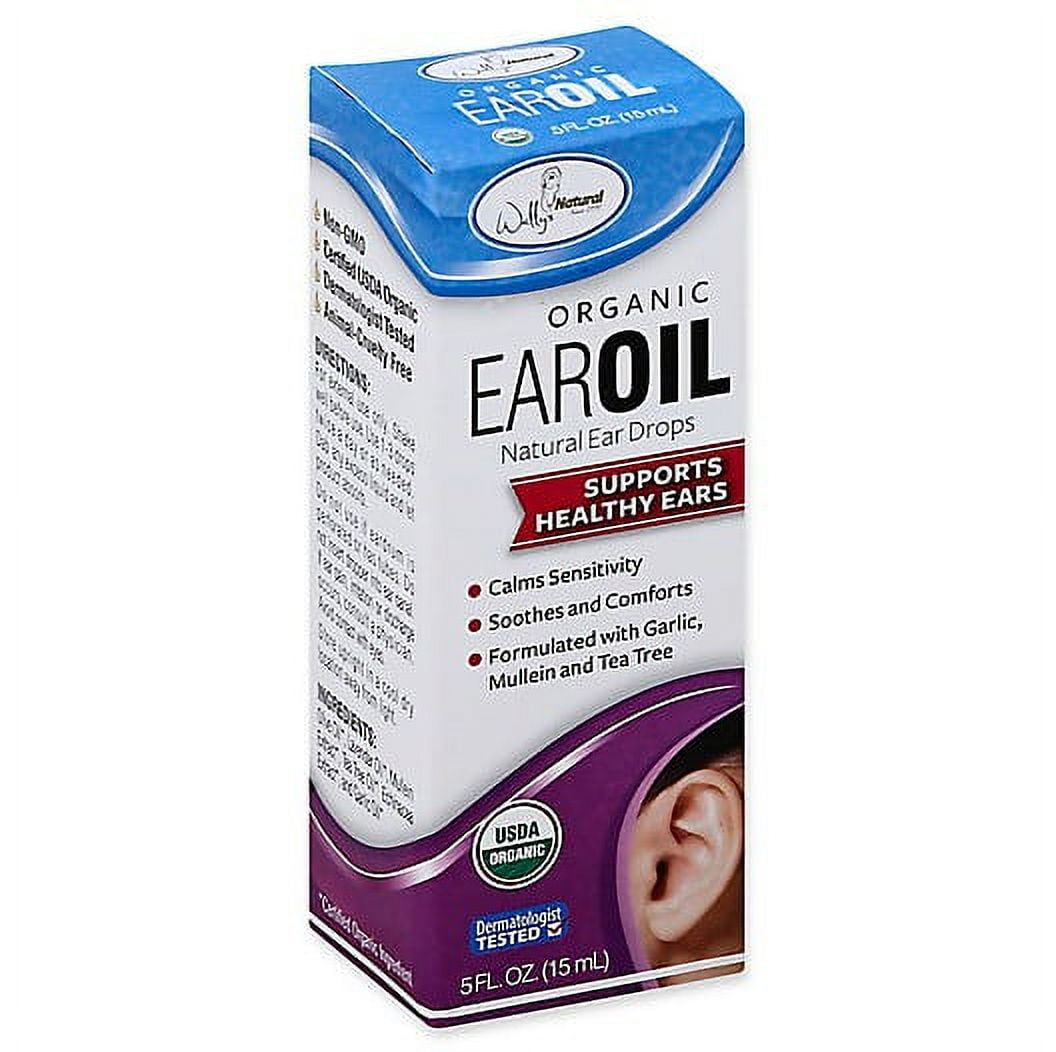 Wally's Natural Organic Ear Oil Drops Support Healthy Ears, 0.5oz, 4-Pack
