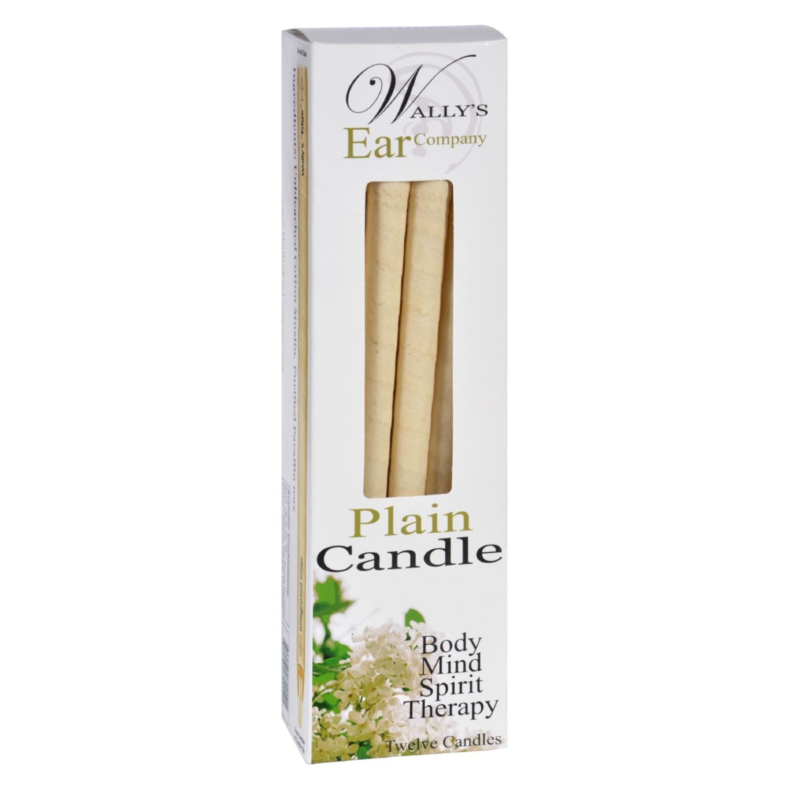 Wally's Natural Unscented Paraffin Wax Ear Candles, 12 Pack