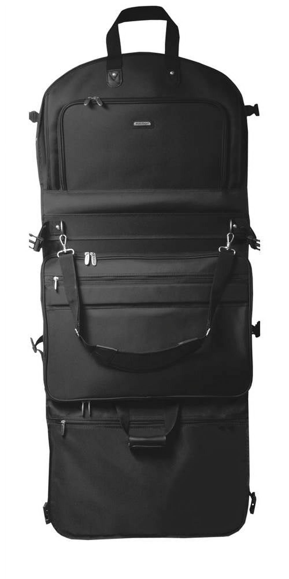WallyBags TriFold Garment Bag w Shoulder Strap in Black