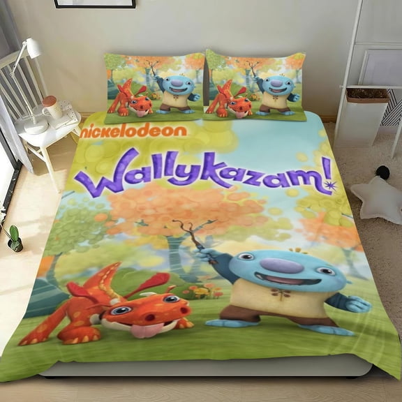 Wallykazam Themed Bed Sheet Set Three Piece Set 53x79 Inches Comfortable And Skin Friendly Unique Design Creating A Star Studded Night Home Decor Gifts For Family Friends fans
