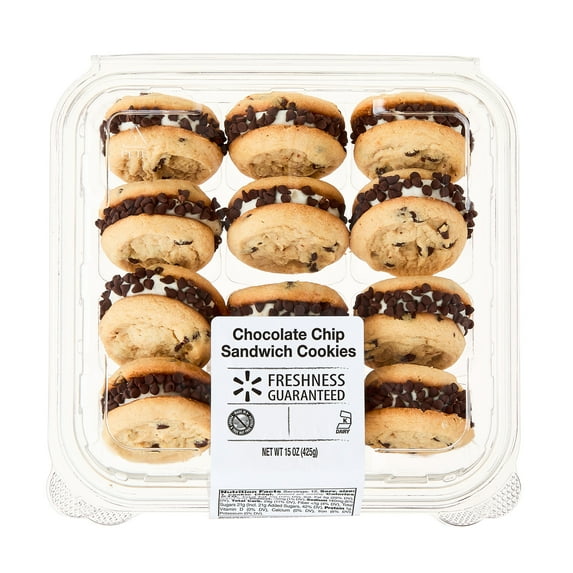 Freshness Guaranteed Shelf Stable Chocolate Chip Sandwich Cookies with Butter Cream Icing, 12 Count